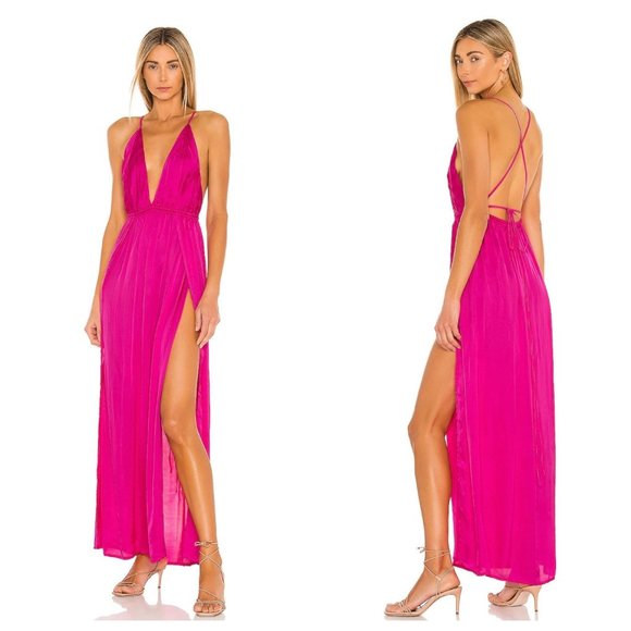 Indah Dresses & Skirts - Indah River Pink Sleeveless Tie Back Maxi Dress Women's Size S/M